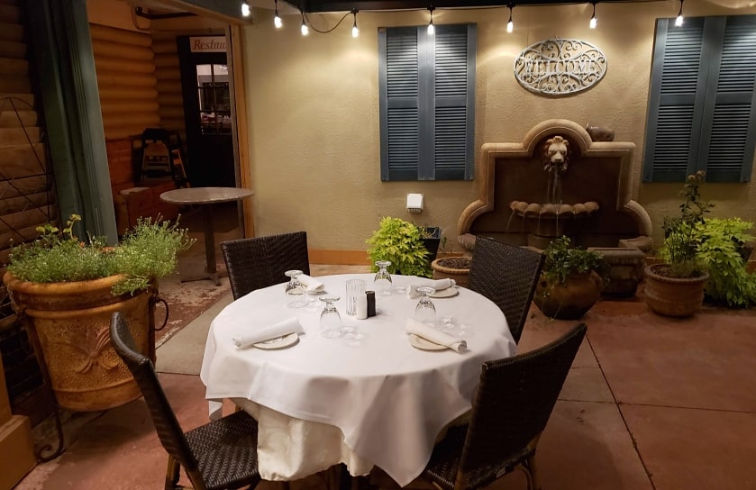 Enjoy alfresco dining on our covered patio.